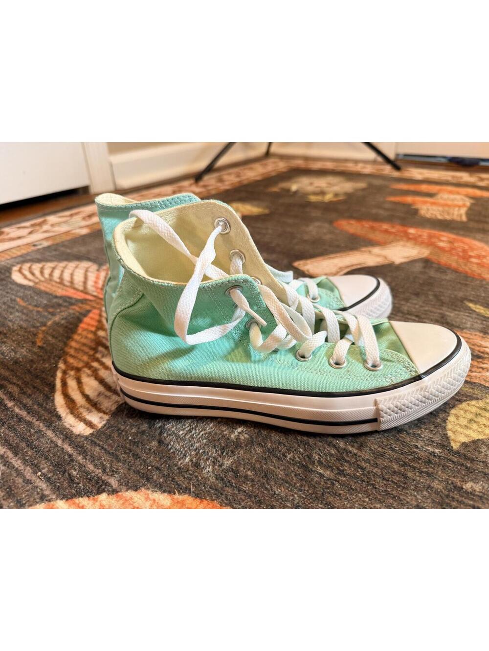Converse Chuck Taylor All Star High Top Sneakers Mint Green Canvas Size 6 Women - Picture 3 of 6